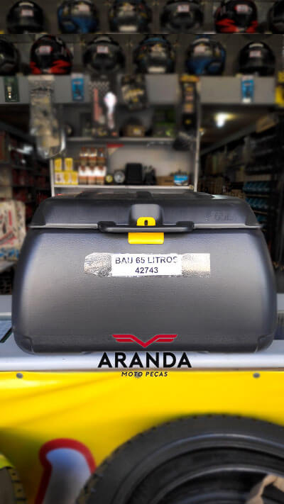 Caixa para Moto 65 Litros ICBras Tampa Aberta - Aranda Moto Peças em Londrina - PR.