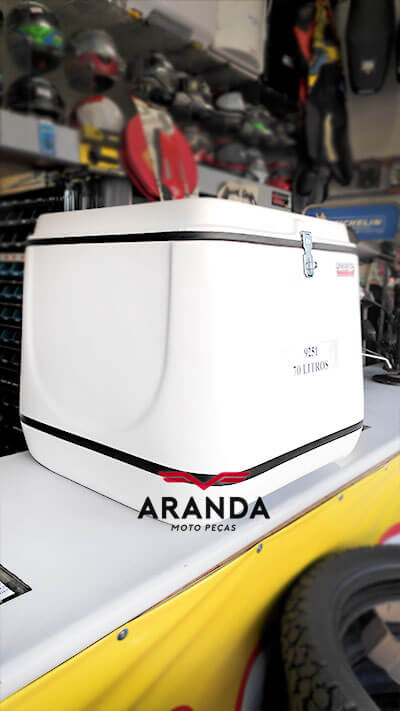 Caixa para Moto de Fibra 70 Litros - Aranda Moto Peças em Londrina - PR.