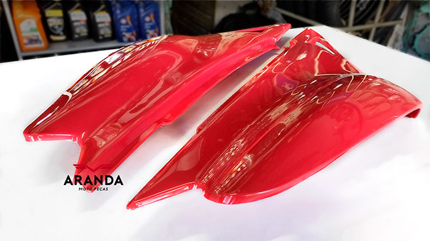 Carenagem de Moto - Tampa Lateral XTZ 125 - 2003 a 2016 Vermelho.